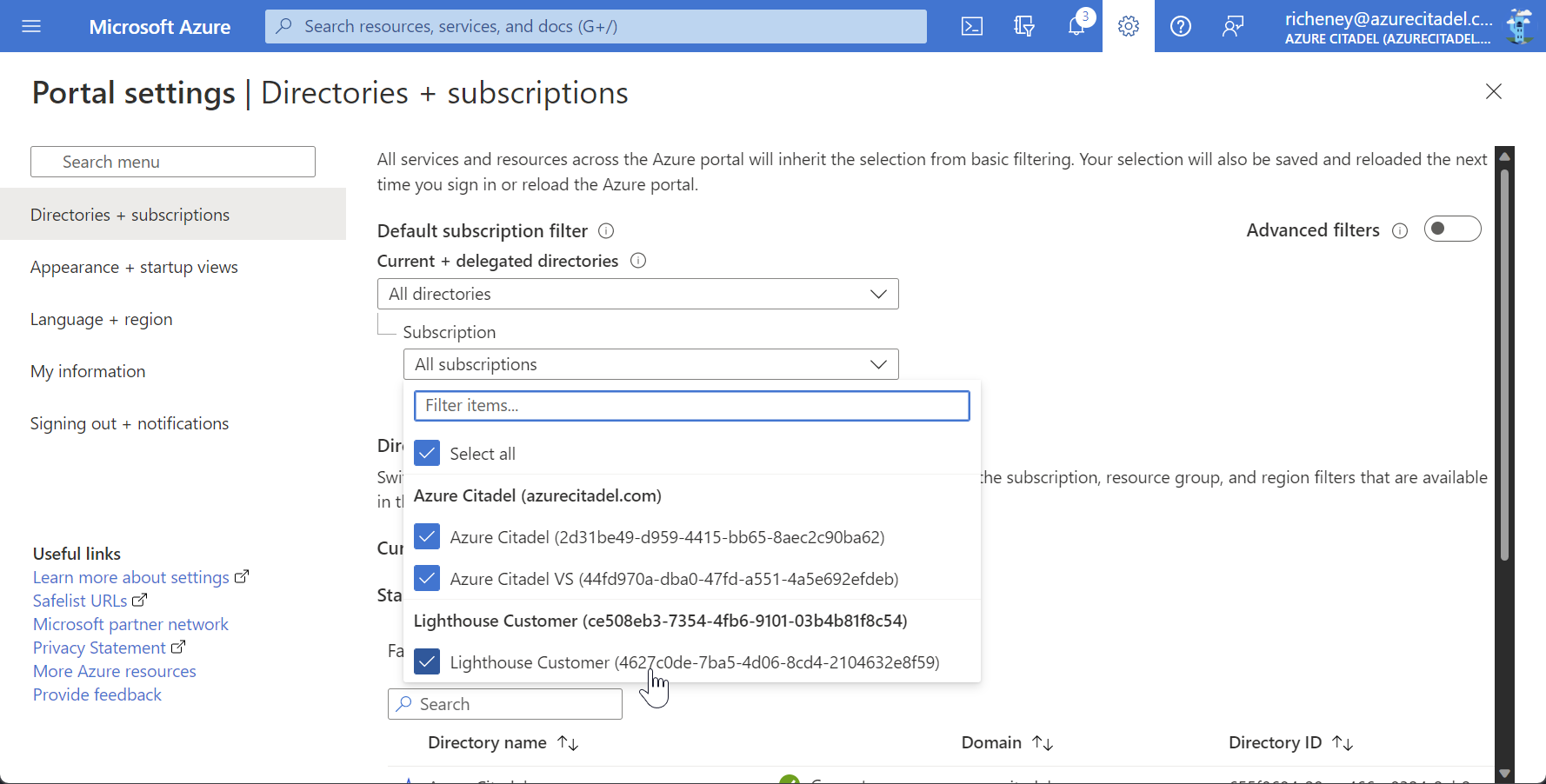 Directory filter