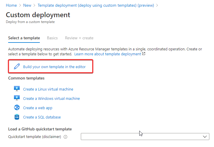 Create VM from ARM Template