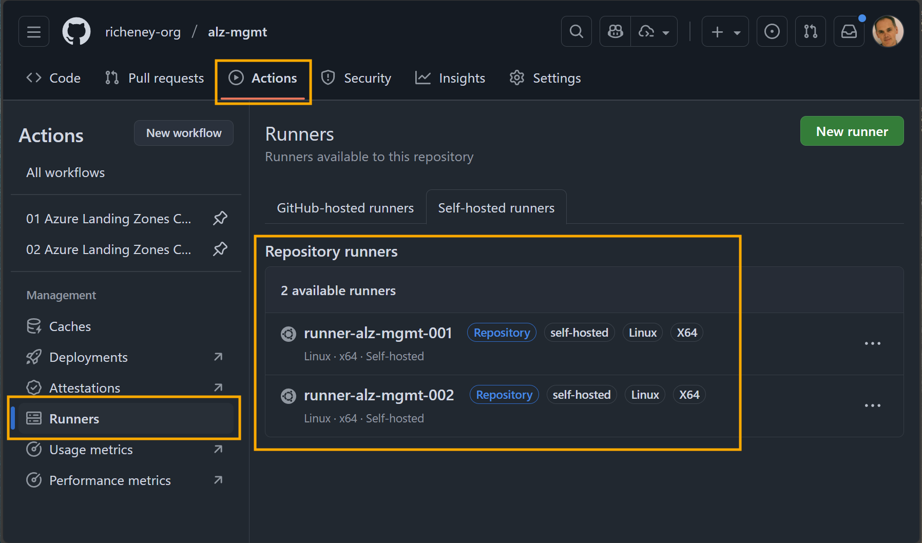Private runners in GitHub Actions